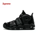 Supreme x Nike More Uptempo Black 大AIR 皮蓬中幫復古籃球鞋 全黑