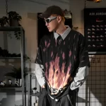 Supreme x MM6 聯名款 馬吉拉火焰骷髅 短袖T恤 黑色
