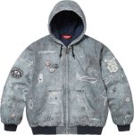 Supreme x HJR Trompe L’oeil 聯名款 做舊3D數碼印花牛仔 保暖夾克