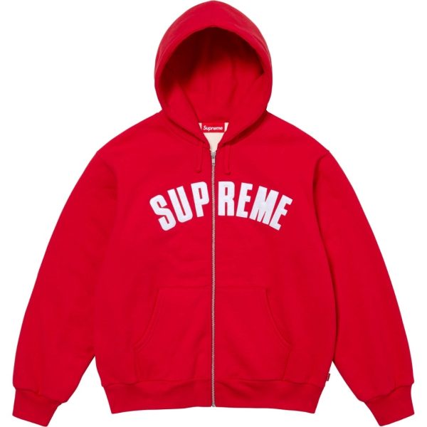 美式潮牌 Supreme 胸前刺繡Logo連帽衛衣 休閒加絨保暖外套