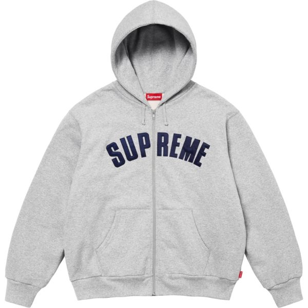 美式潮牌 Supreme 胸前刺繡Logo連帽衛衣 休閒加絨保暖外套