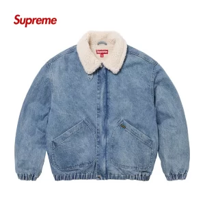 Supreme 牛仔夾克 羊羔絨內裏 復古飛行員外套 加厚款