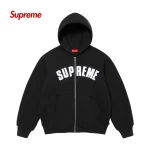 Supreme 胸前刺繡Logo連帽衛衣 休閒加絨保暖外套