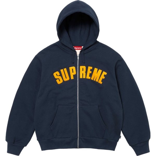 美式潮牌 Supreme 胸前刺繡Logo連帽衛衣 休閒加絨保暖外套
